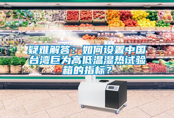 疑难解答：如何设置中国台湾巨为高低温湿热试验箱的指标？
